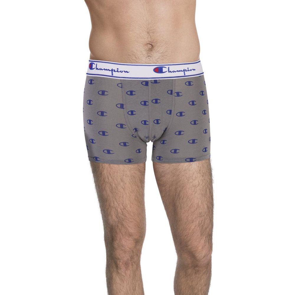 Champion Men's Stretch Cotton Underwear Boxer Shorts - Blue Gray