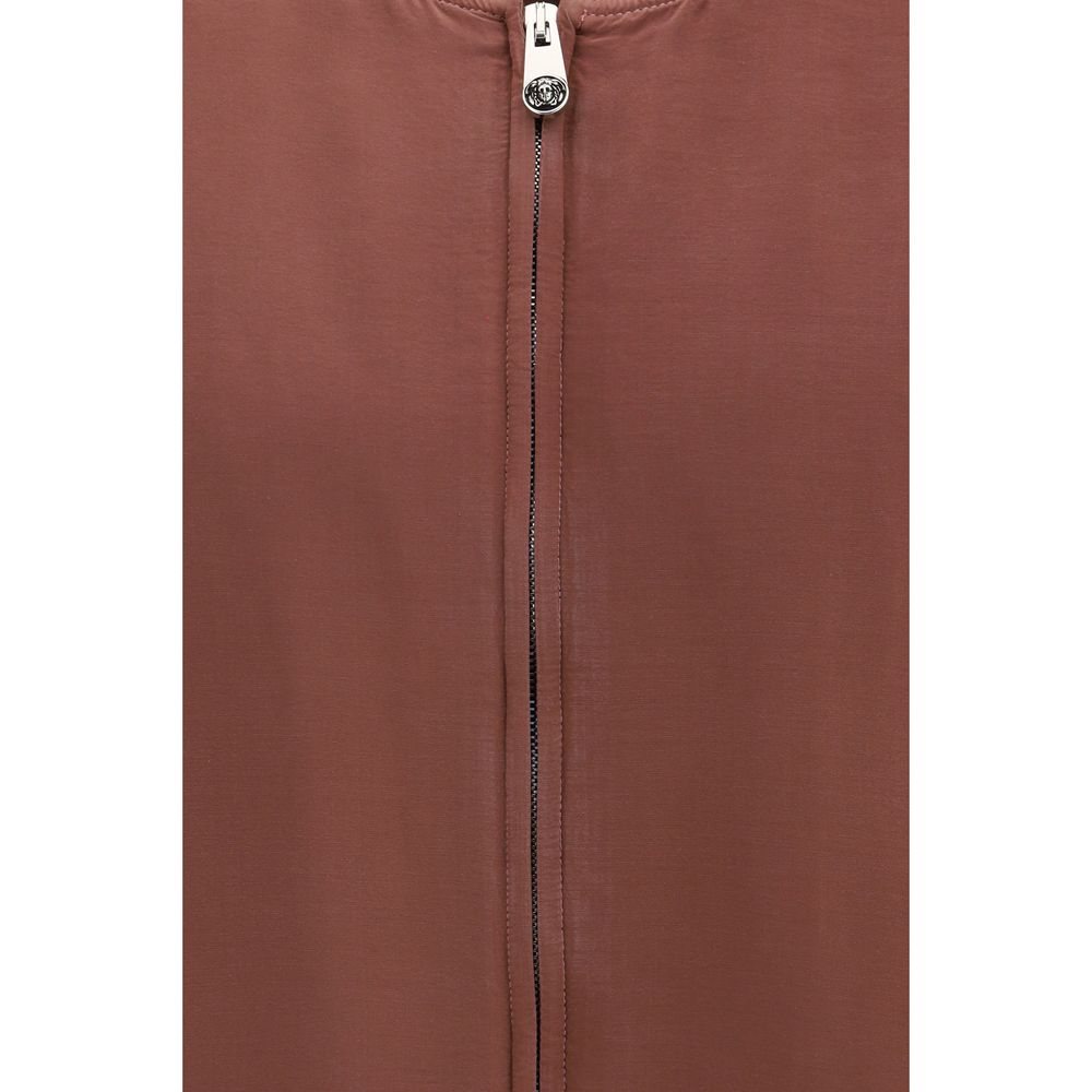 Versace Men's Silk Bomber Jacket - Bordeaux