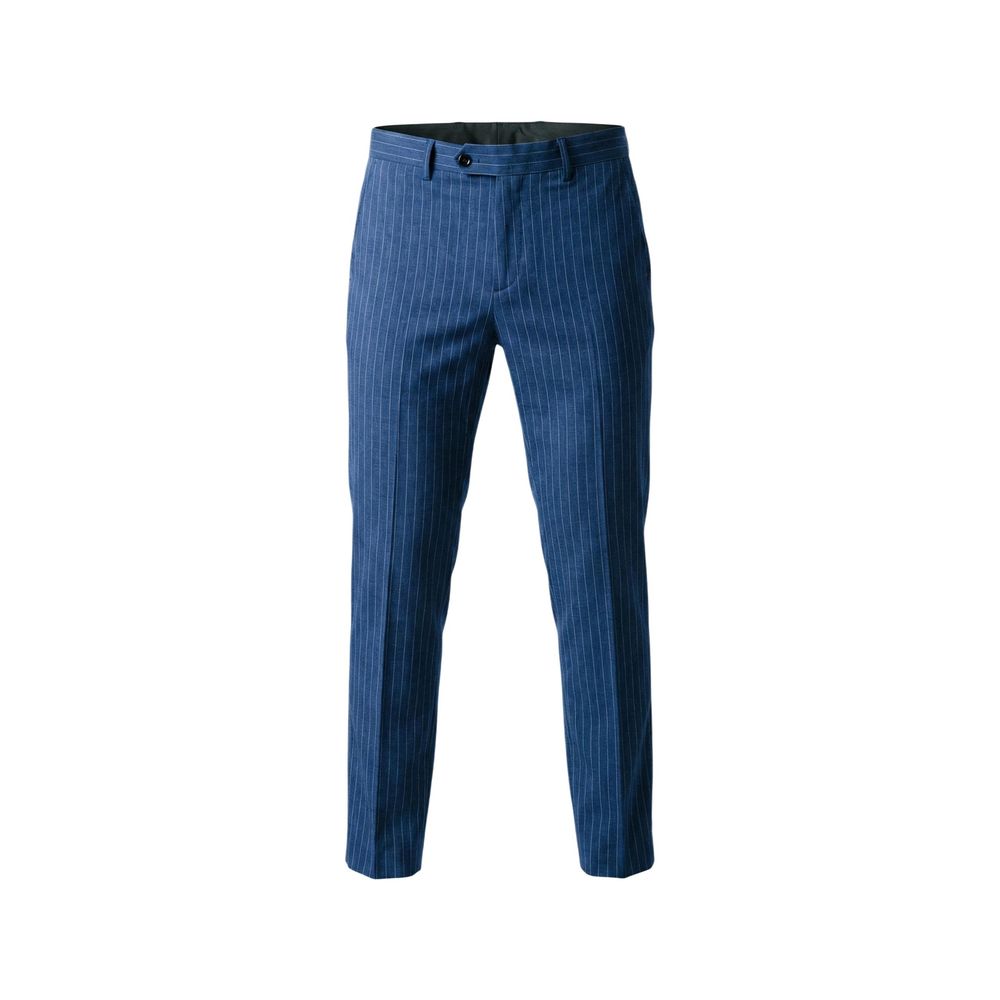 Pant Suit by Mulish for men in polyester blue features a tailored silhouette, showcasing a sophisticated and tailored straight & wide for a refined, professional look.