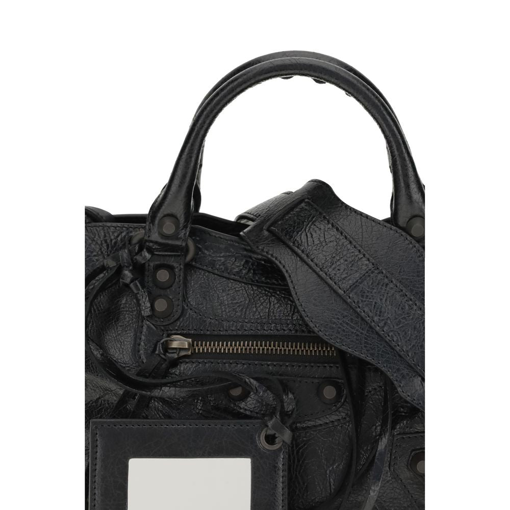 Balenciaga Le City Brass Zamak & Calf Leather Mini Shoulder Bag - Black