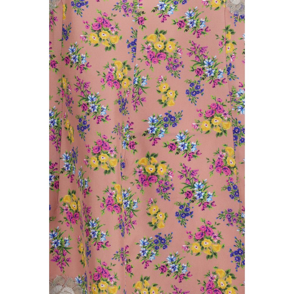 Dolce & Gabbana Women's Slip Sleeveless Polyamide Cotton Silk Viscose Dress - Multicolor Patterned Floral Print