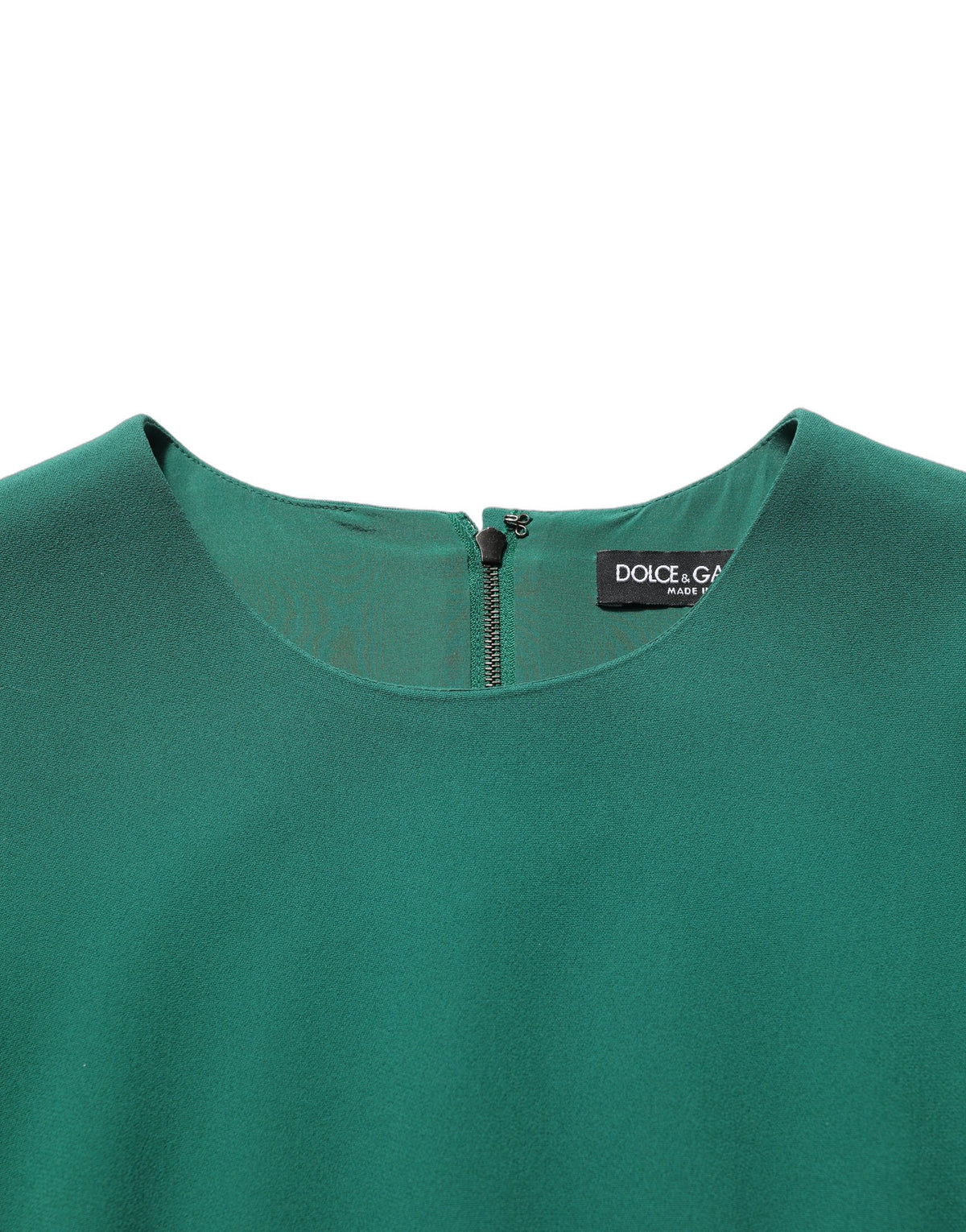 Dolce & Gabbana Women's A Line Cocktail Long-Sleeve Silk Viscose & Acetate Short Mini Dress - Green