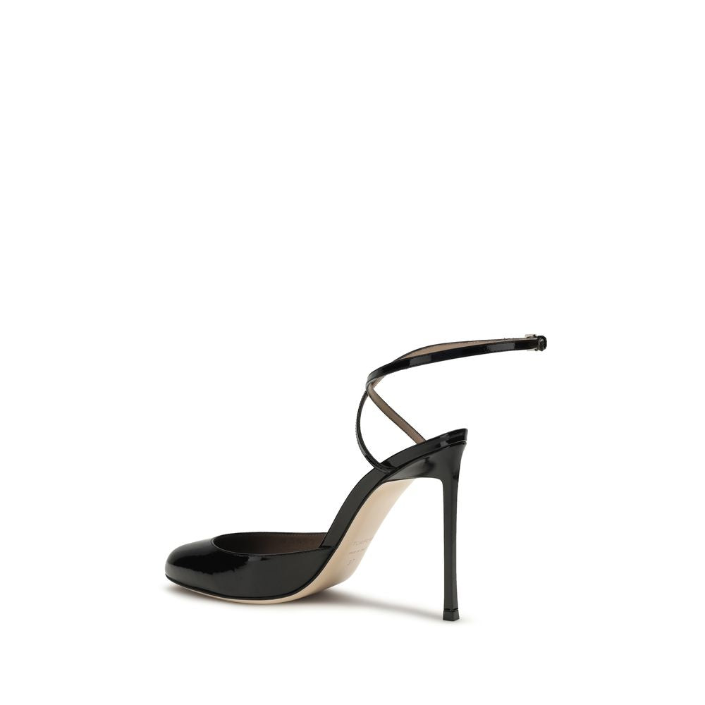 Tom Ford Icon Women's Bos Taurus Calf Patent Leather High-Heel Stiletto Ankle Strap Pumps Heels - Black Nude