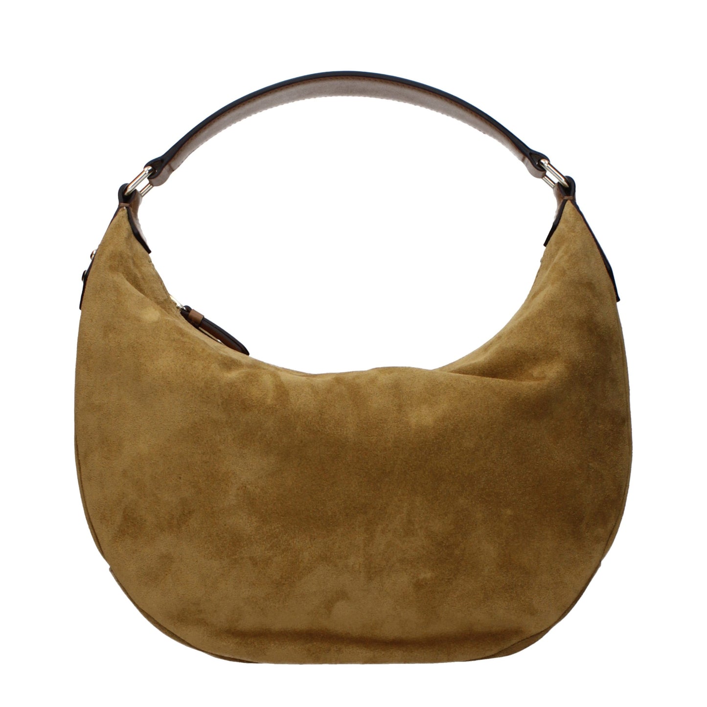 Shoulder Bag by Jimmy Choo for women in suede leather brown showcases a statuesque silhouette, artfully detailed with a secure , organized , and versatile shoulder-strap for a statuesque look.