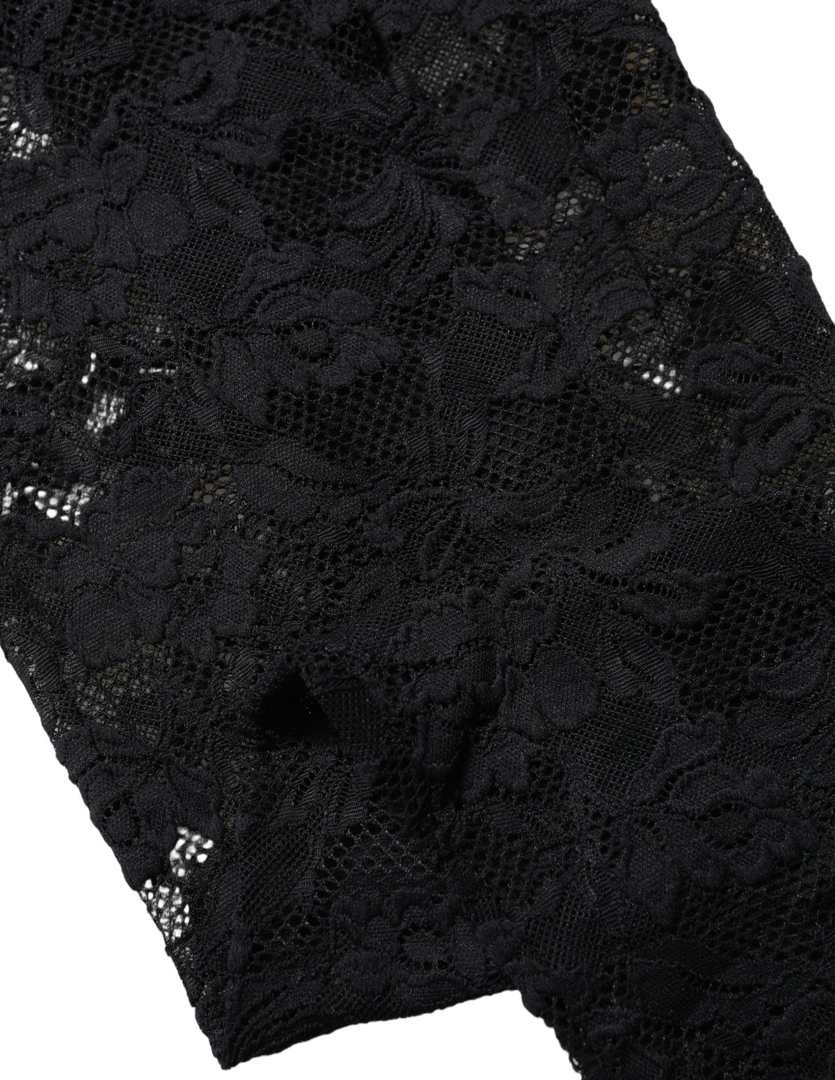 Dolce & Gabbana Women's Lace Nylon & Elastane Socks - Black Floral