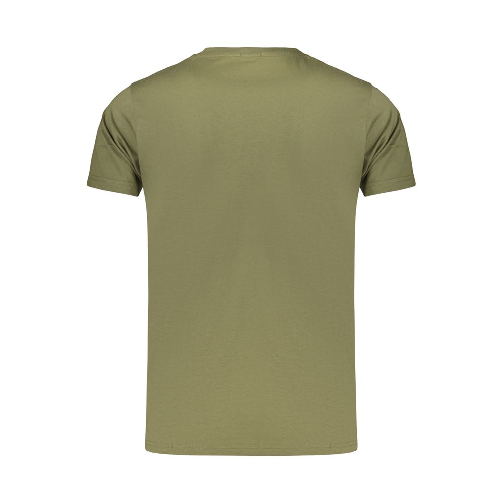 T-Shirt by Rifle for men in cotton green & print showcases a unassuming silhouette, artfully detailed with a refined crew neckline and unassuming for a sophisticated, contemporary look.