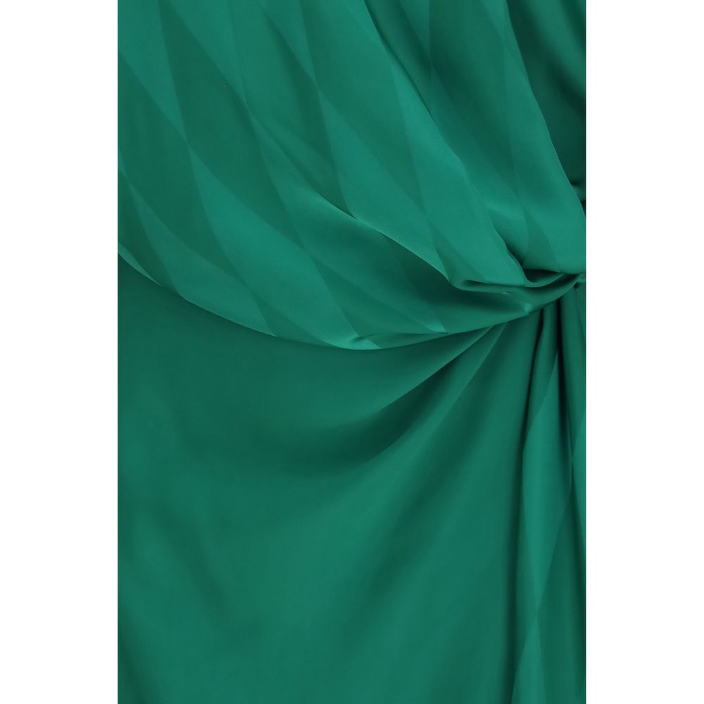 Versace Women's Sleeveless Round Neck Silk Midi Dress - Bicolour Patterned