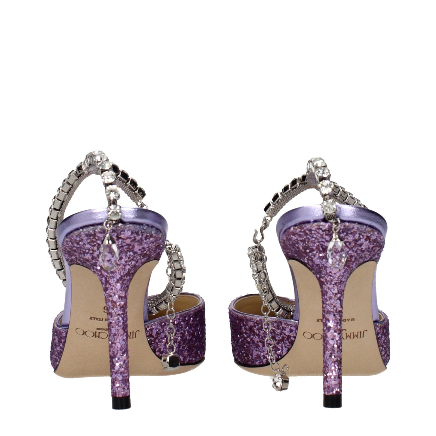 Stiletto Sandals by Jimmy Choo for women in plastic purple & violet features an architectural design from the Women's Plastic Stiletto Sandals collection, defined by a architectural stiletto and for a architectural finish.