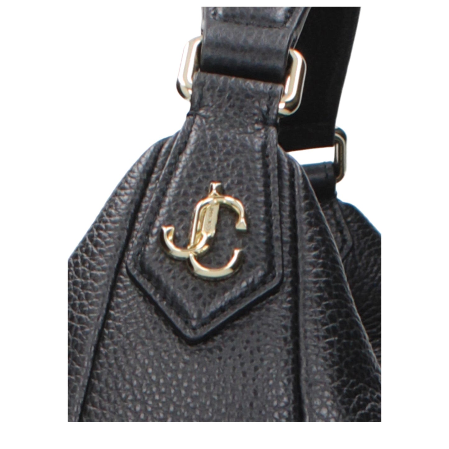 Shoulder Bag by Jimmy Choo for women in leather black presents a statuesque silhouette, showcasing a secure and statuesque with versatile shoulder-strap for a sophisticated look.