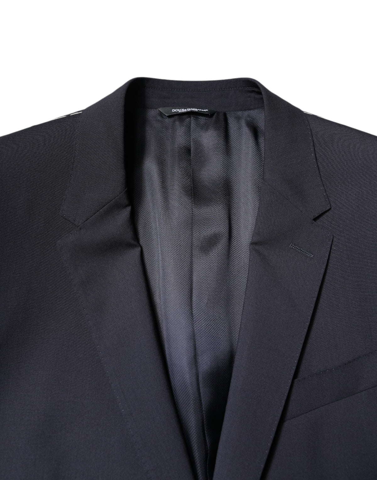 Dolce & Gabbana Men's Single Breasted Virgin Wool Viscose & Cupro Blazer - Dark Blue Navy