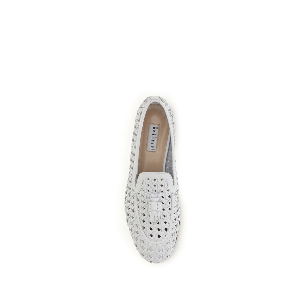 Fratelli Rossetti Women's Bos Taurus Calf Leather Flat Loafer Slip-On Shoes - White