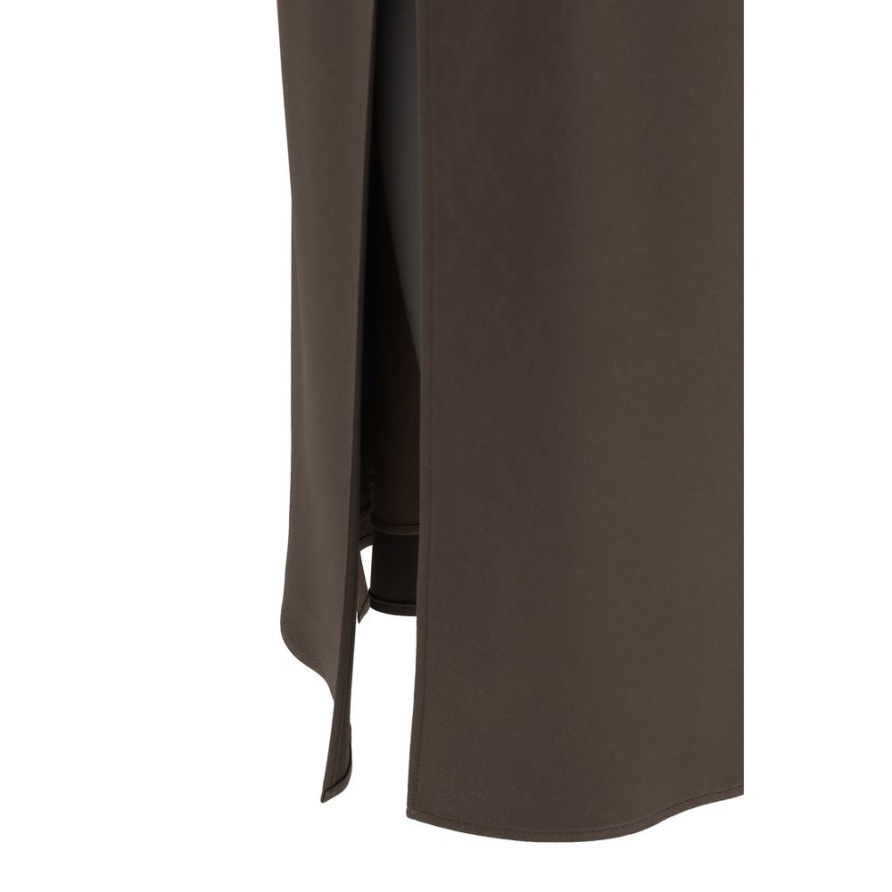 Brunello Cucinelli Brown Acetate Midi Skirt