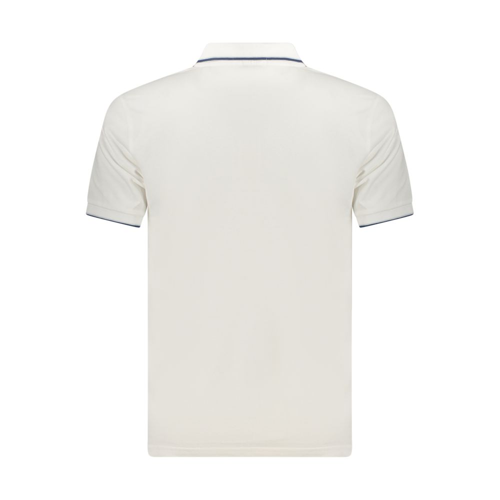 Polo Shirt by Coveri Moving for men in cotton white & signature presents a sleek silhouette, featuring a refined and for a sleek finish.