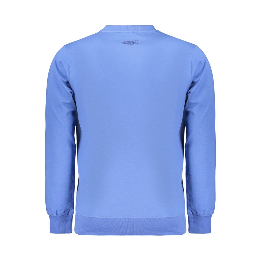 Sweatshirt by Coveri Moving for men in cotton blue showcases a slouchy chic silhouette, artfully detailed with a slouchy chic and for a slouchy chic finish.