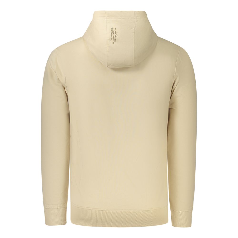 Hooded Sweatshirt Hoodie by Coveri Moving for men in cotton beige features an luminous silhouette, showcasing a sophisticated and for a truly luminous look.