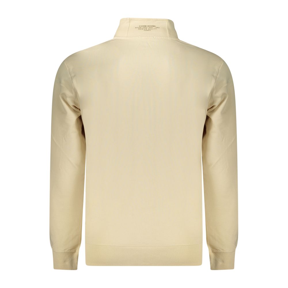 Sweatshirt by Coveri Moving for men in cotton beige showcases a slouchy chic silhouette, artfully detailed with a slouchy chic and for a slouchy chic finish.