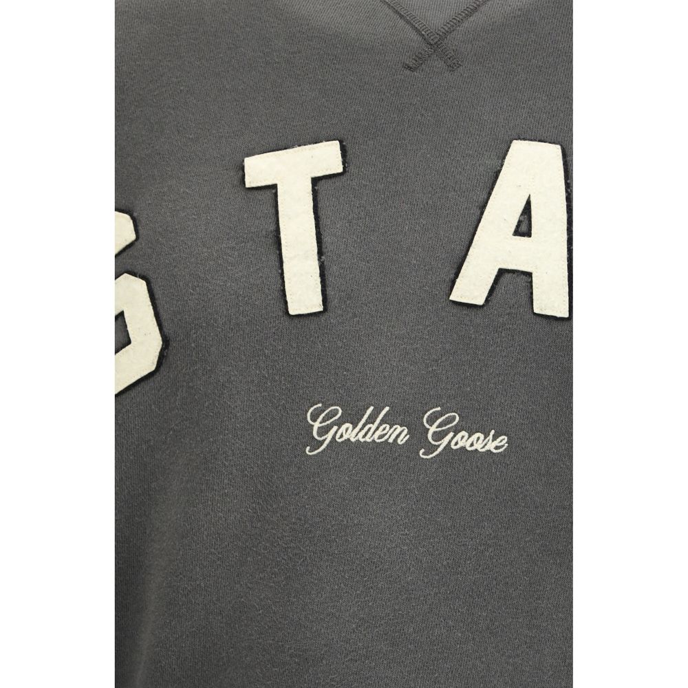Golden Goose Star Men's Regular Fit Oversized Cotton Sweatshirt - Gray Gold Signature