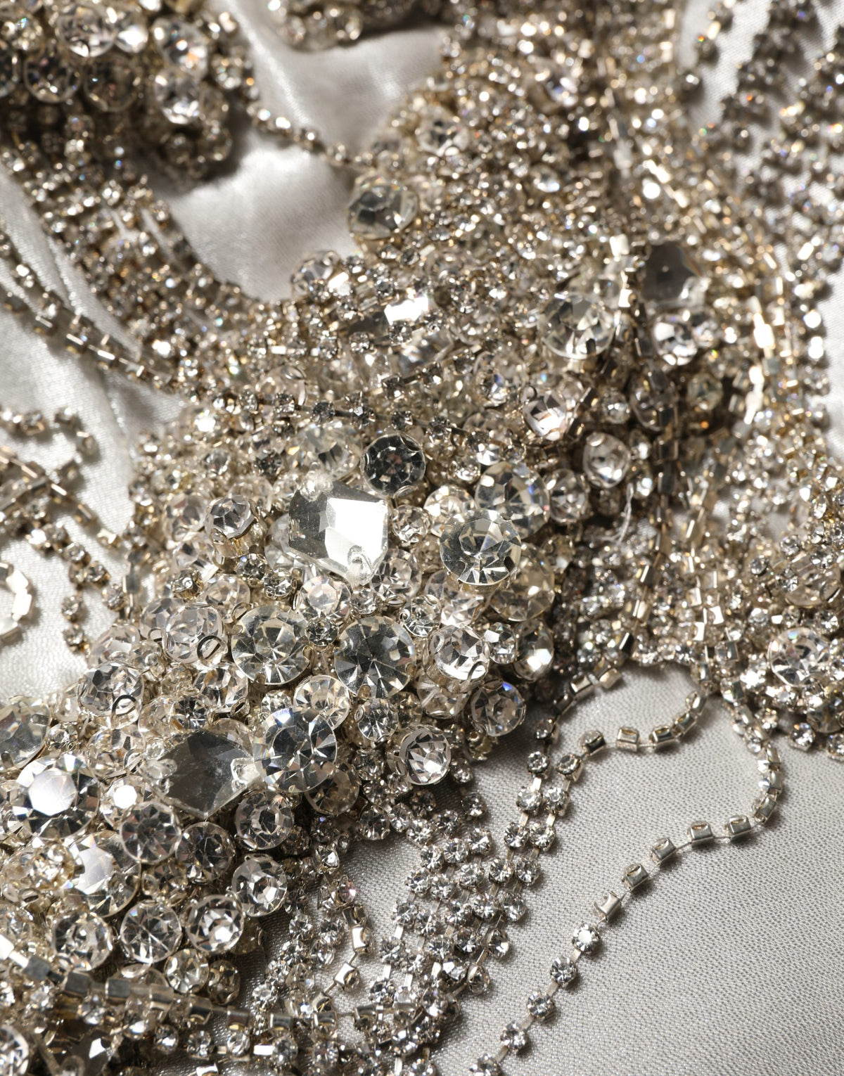 Dolce & Gabbana Women's Gown Wrap Cocktail Sleeveless Crystal Elastane & Silk Mini Long Dress - Silver