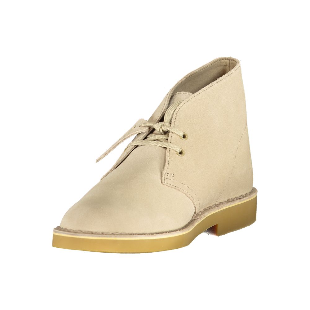 Lace-Up Ankle Boots by Clarks for men in polyurethane suede leather beige, signature-print & print features an performance-driven Men's Polyurethane Suede Leather Lace-Up Ankle Boots silhouette, defined by a sophisticated and a performance-driven .