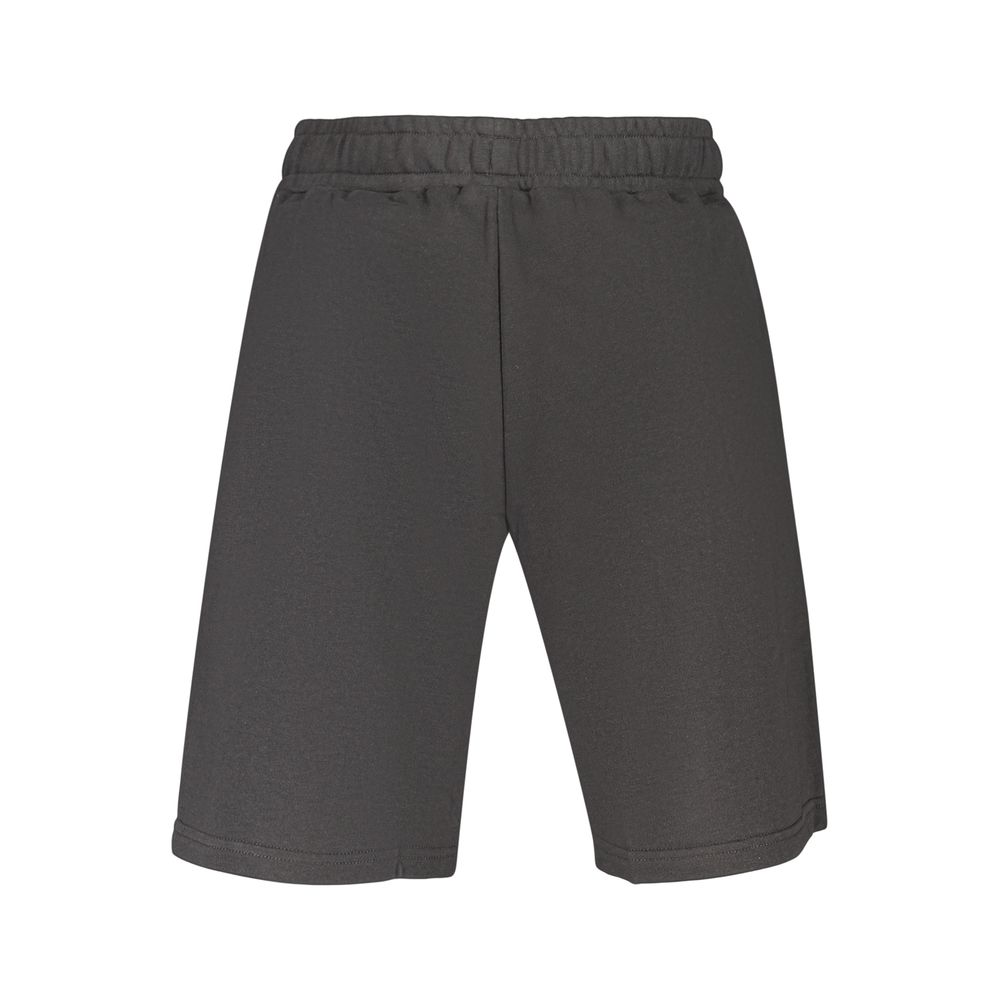 Activewear Shorts by Fila for men in organic cotton & polyester black features a kinetic silhouette, showcasing adjustable-waistband with a kinetic regular-fit, short, and for a premium athletic look.