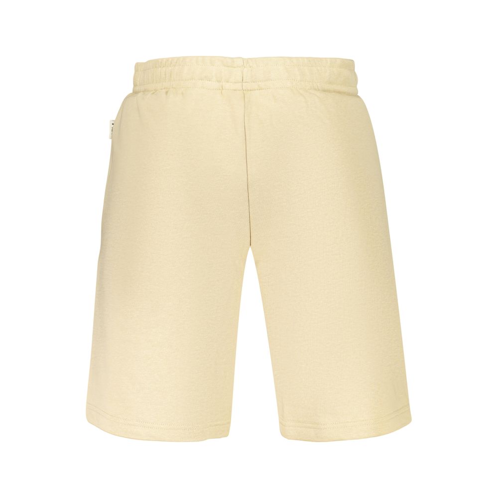 Activewear Shorts by Fila for men in organic cotton & polyester beige & print features a dynamic silhouette with a athletic , showcasing adjustable-waistband in a premium short cut for high-performance style.