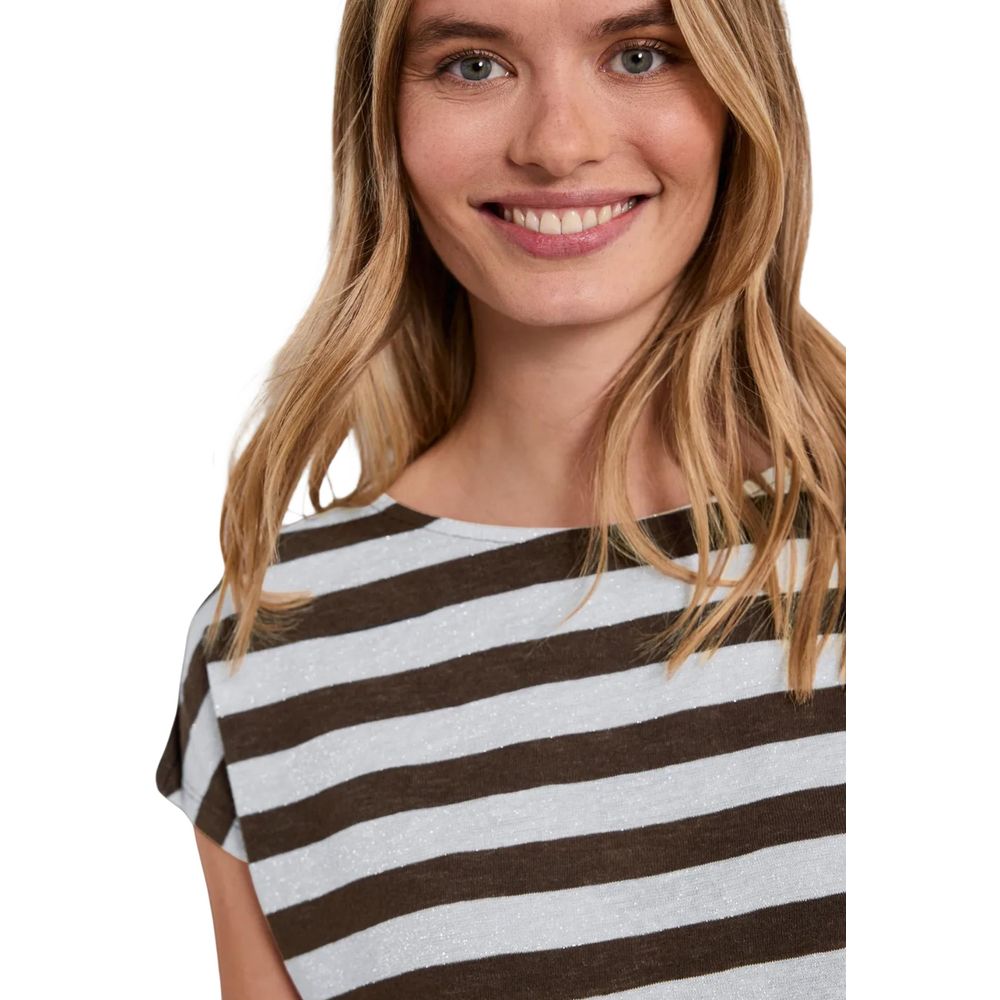 Street One Women's Short-Sleeve Polyester & Viscose T-Shirt - Brown