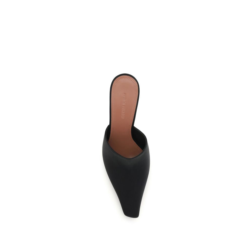 Amina Muaddi Jamie Women's Silk Mules Sandals - Black Signature