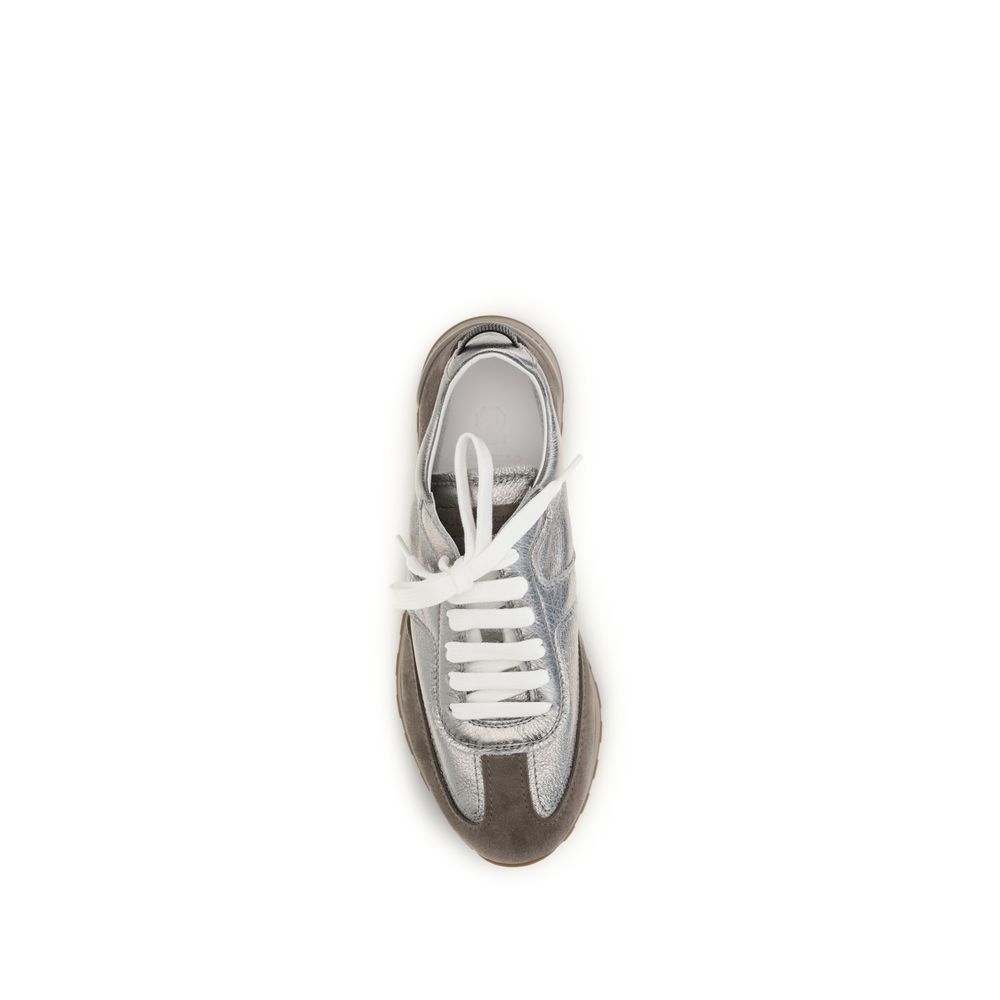 Brunello Cucinelli Women's Athletic Bos Taurus Calf Suede Leather Sneakers - Multicolor