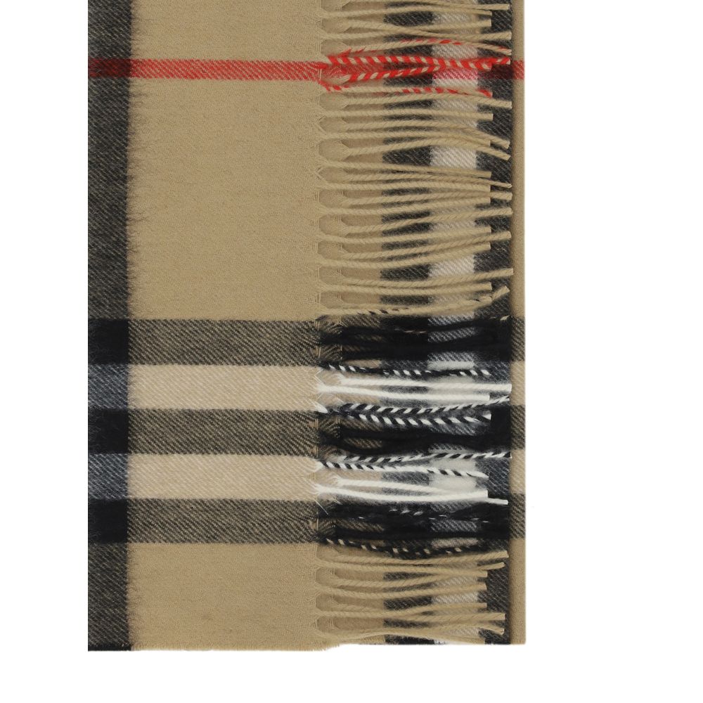Burberry Cashmere Shawl Fringes Scarf - Brown Patterned