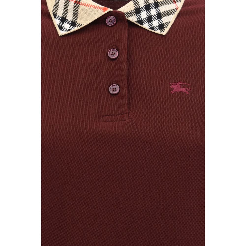 Burberry Women's Polo Short-Sleeve Cotton Dress - Bordeaux Patterned