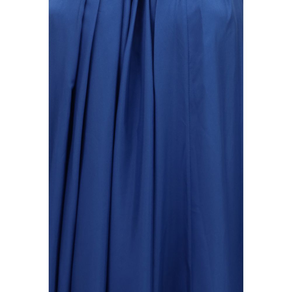 Dress by Zimmermann for women in silk blue & pearl presents a sinuous silhouette, showcasing a sophisticated and detailed with a sinuous long for a refined finish.