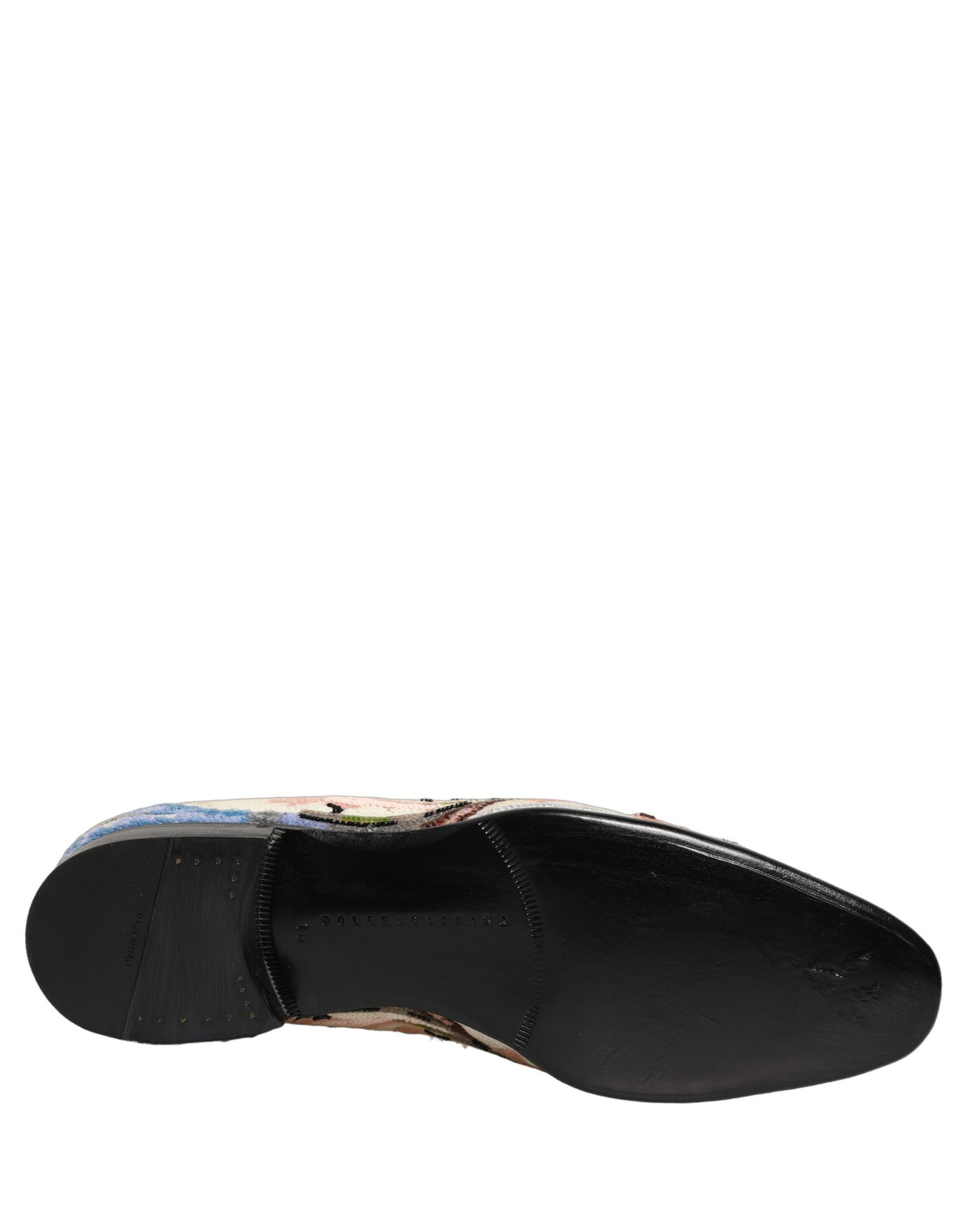 Dolce & Gabbana Men's Leather & Sequins Loafer Slip-On Shoes - Multicolor Signature