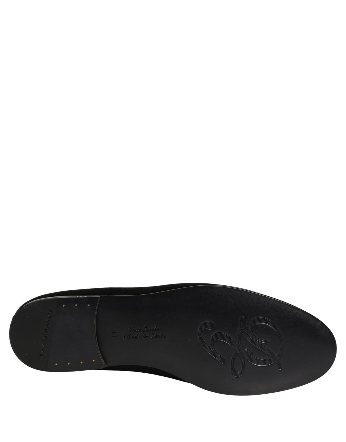Dolce & Gabbana Men's Calfskin Leather & Satin Flat Loafer Slip-On Shoes - Black