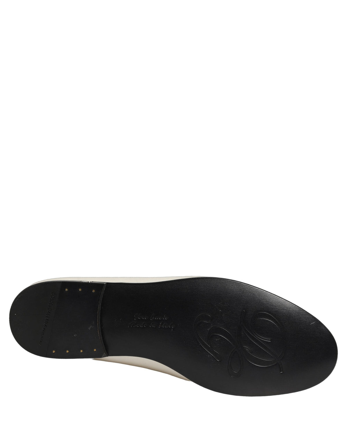 Dolce & Gabbana Men's Leather & Satin Flat Loafer Slip-On Shoes - Multicolor White Print
