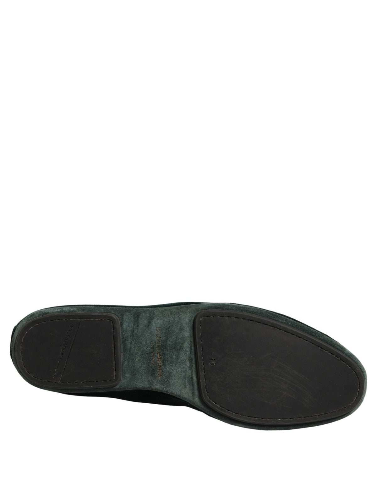 Dolce & Gabbana Men's Leather Plush & Velvet Flat Loafer Slip-On Shoes - Green