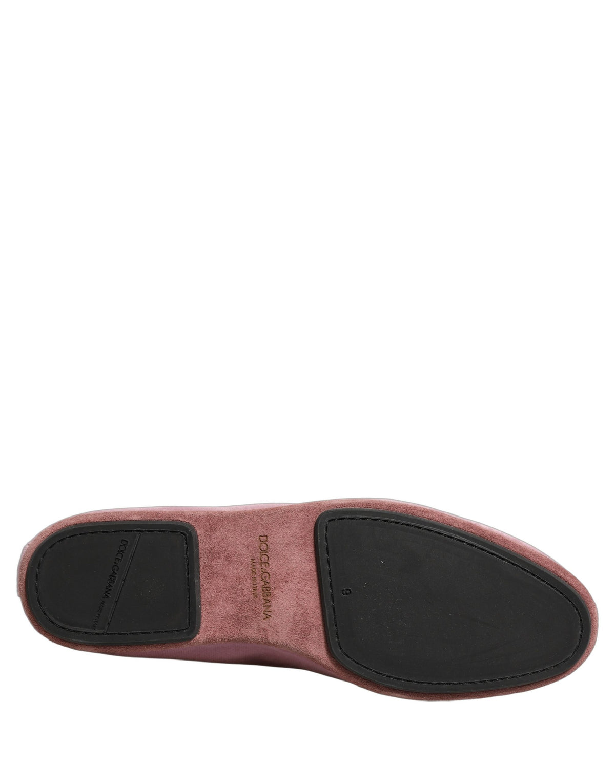 Dolce & Gabbana Aria Men's Leather & Velvet Flat Loafer Slip-On Shoes - Pink