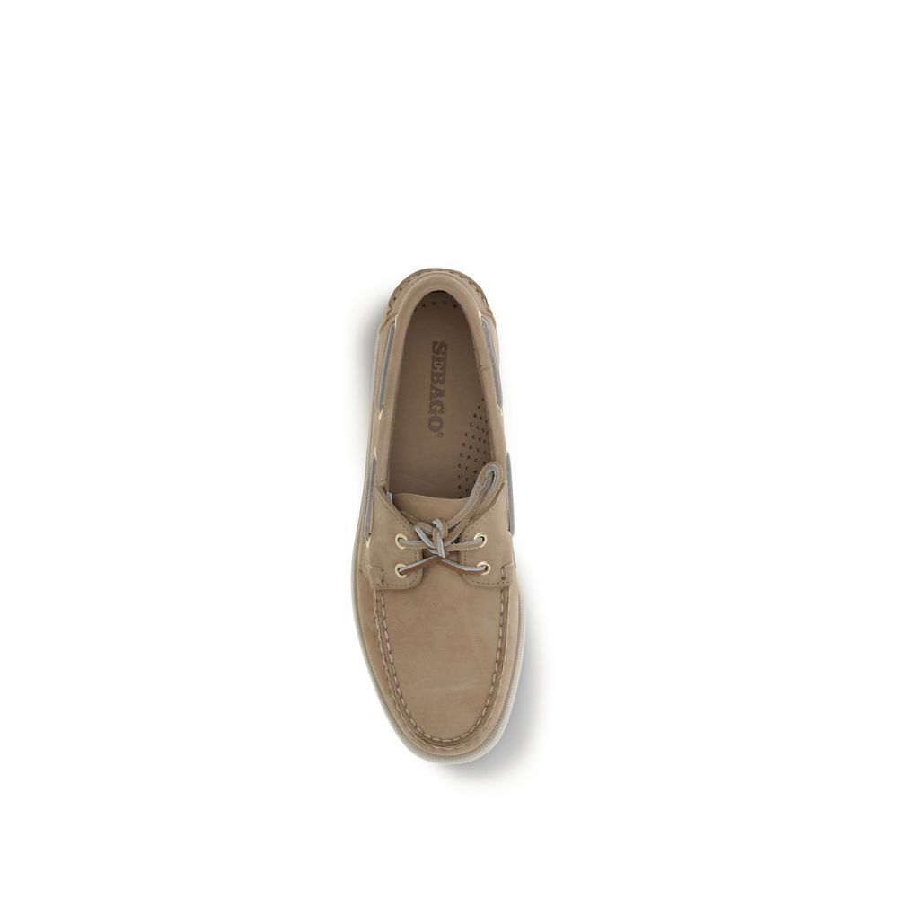 Sebago Men's Bos Taurus Calf Nubuck Leather Loafer Slip-On Shoes - Beige