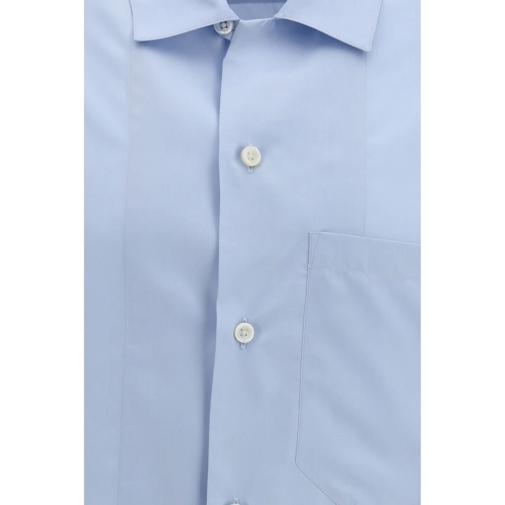 Umit Benan Men's Regular Fit Long-Sleeve Silk Shirt - Blue Havana