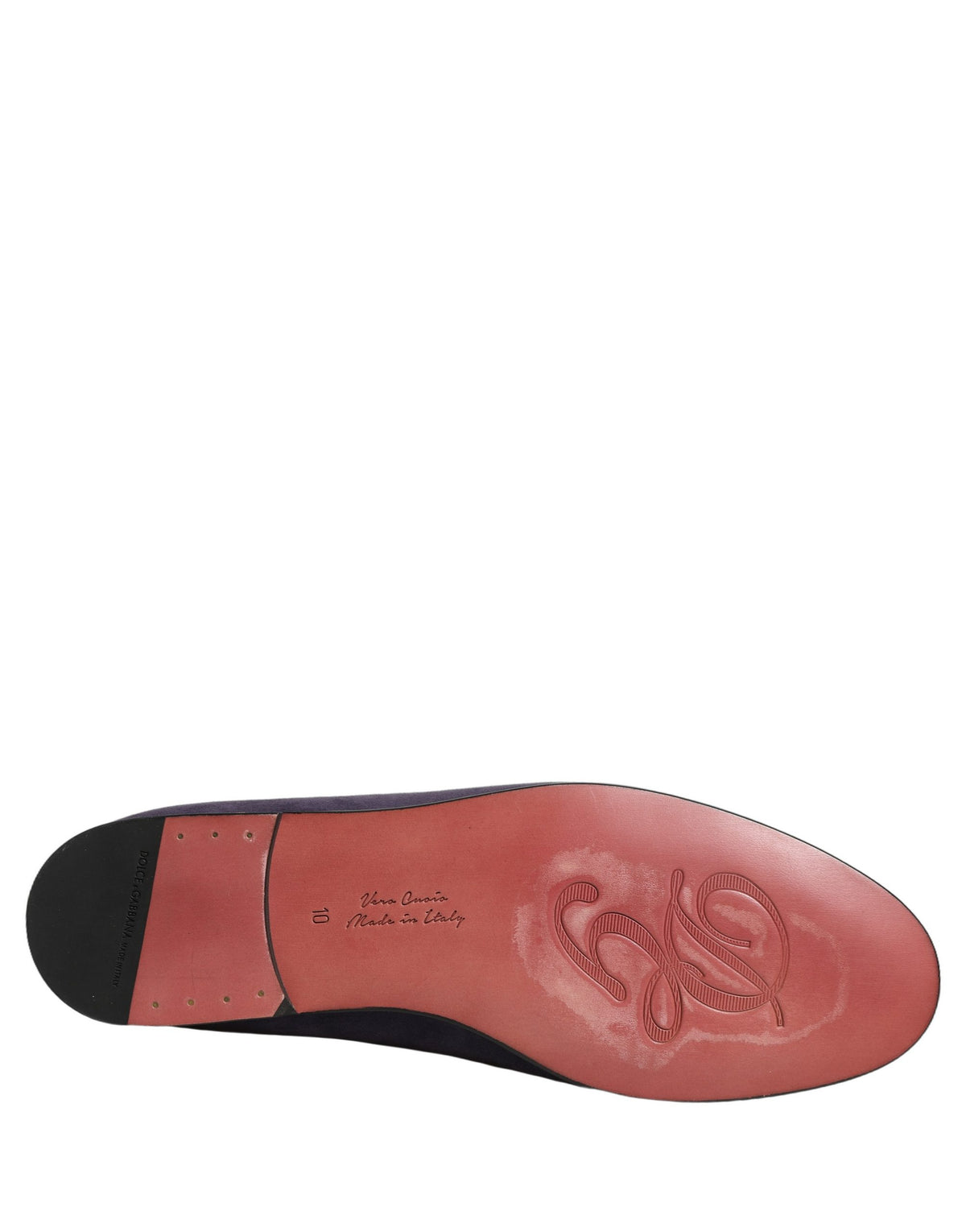 Dolce & Gabbana Men's Leather & Velvet Flat Loafer Slip-On Shoes - Violet