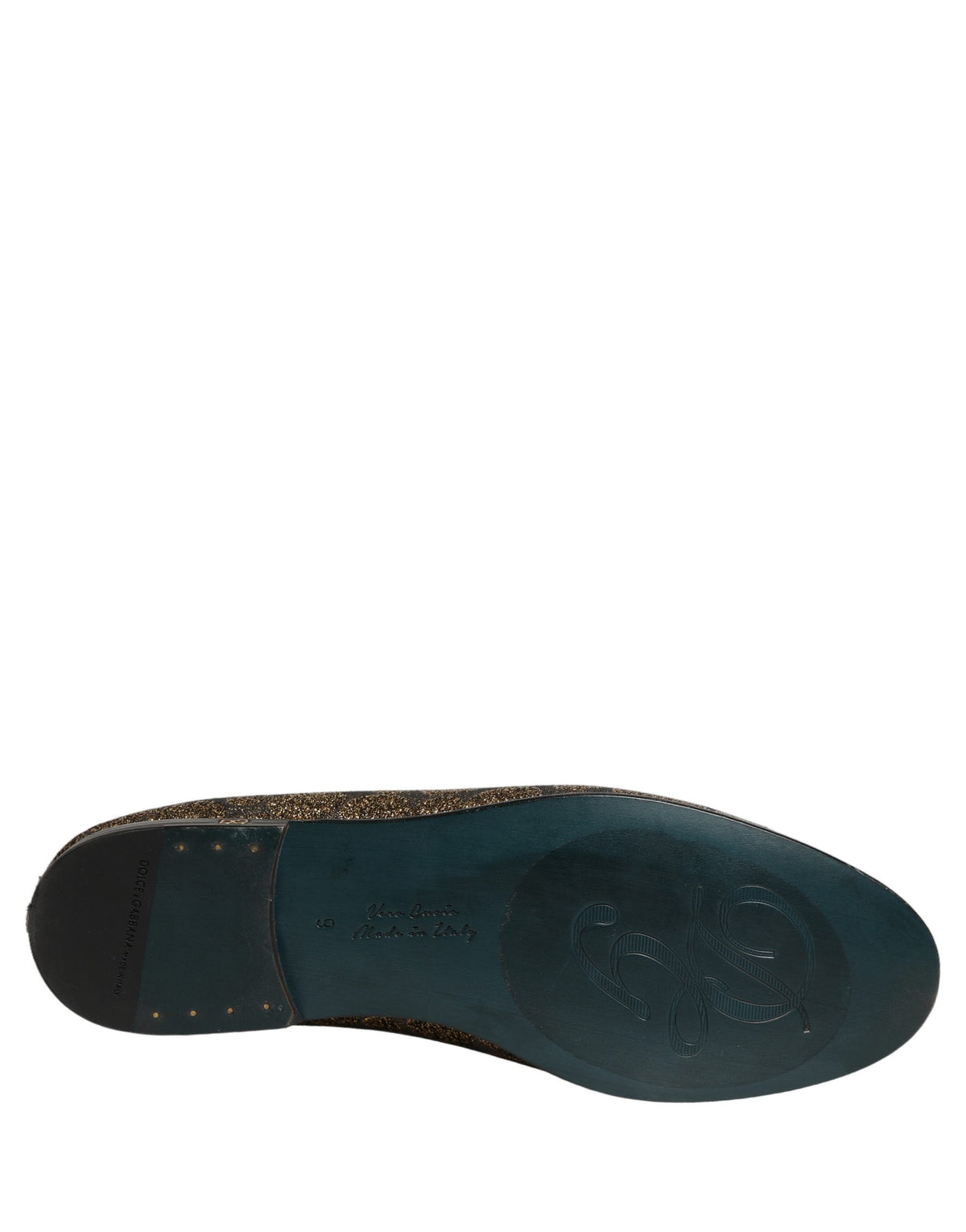 Dolce & Gabbana Aria Men's Leather & Lurex Loafer Slip-On Shoes - Gold