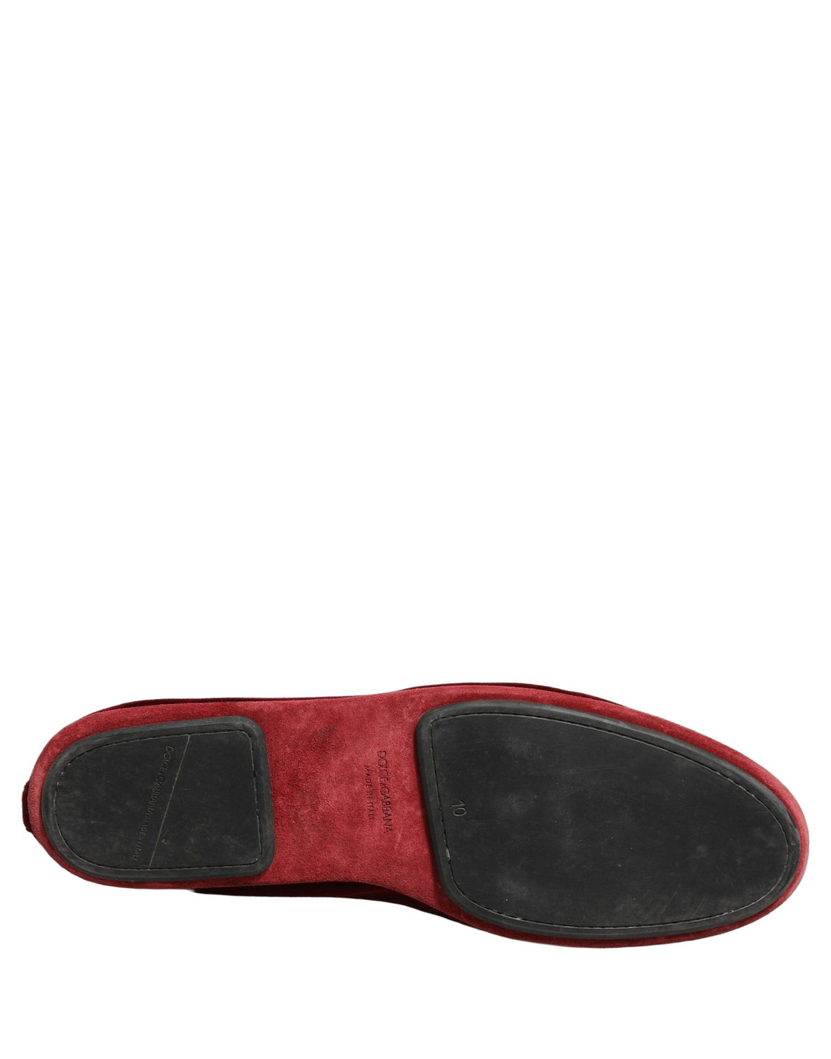Dolce & Gabbana 9 To 5 Aria Men's Leather & Velvet Loafer Slip-On Shoes - Maroon Signature