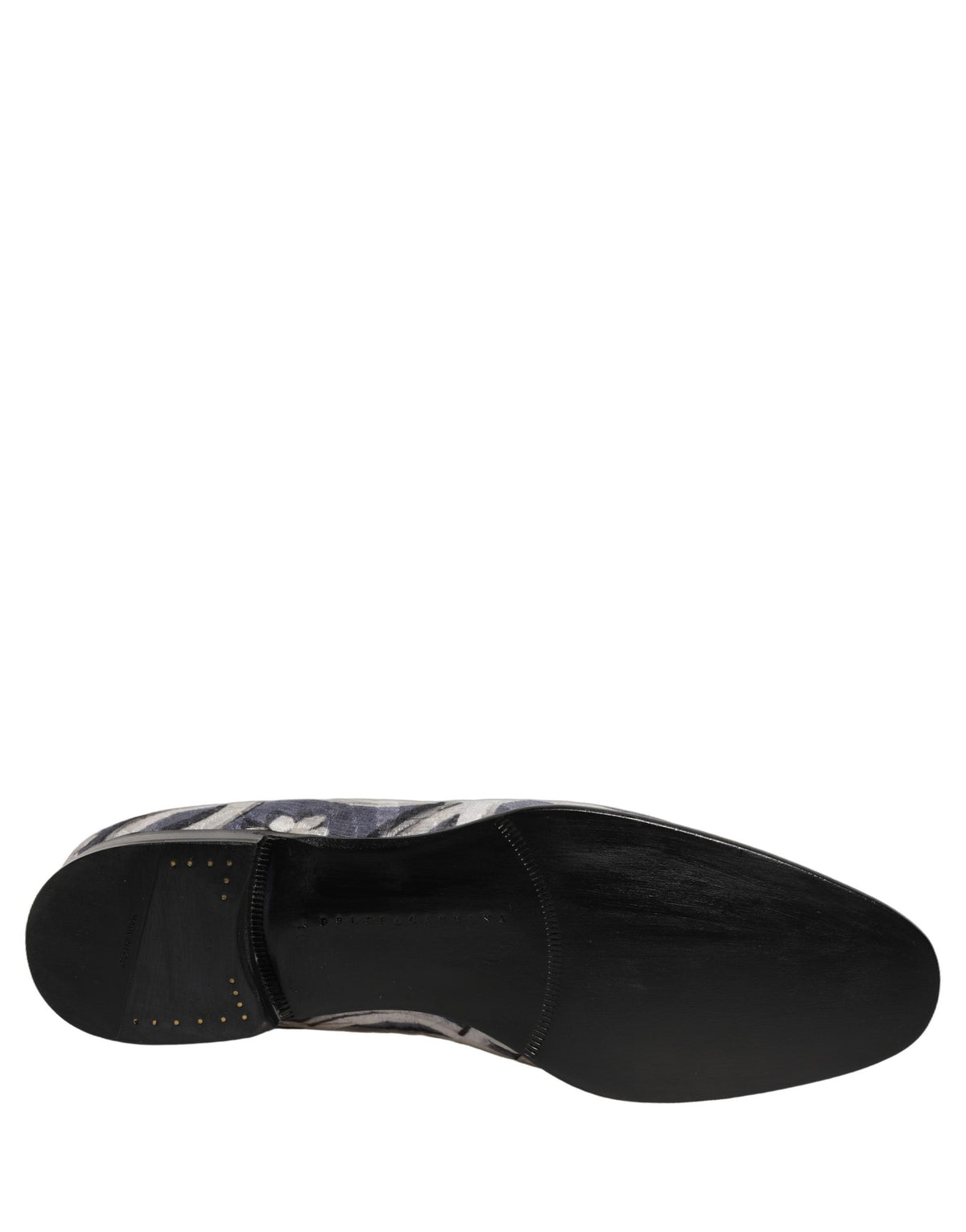 Dolce & Gabbana 9 To 5 501 Aria Men's Leather Loafer Slip-On Shoes - Black Blue Multicolor Patterned Floral Jacquard Signature