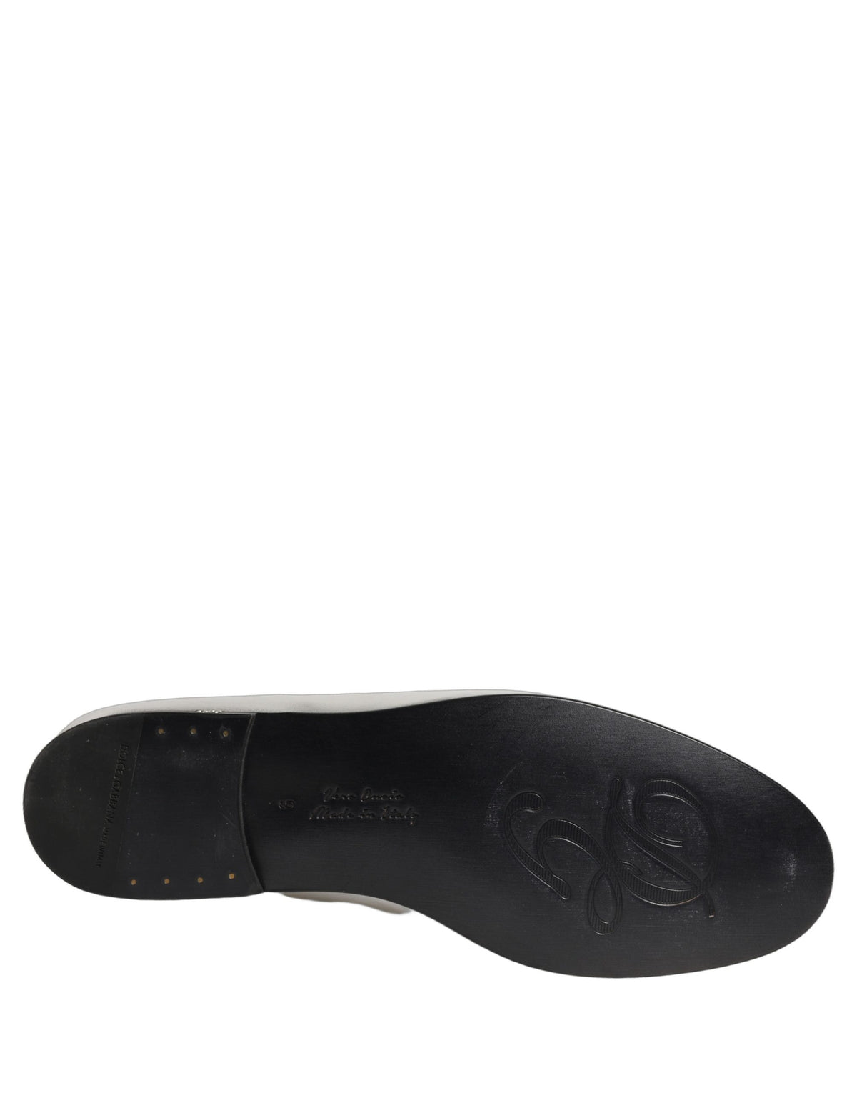 Dolce & Gabbana 9 To 5 Aria Men's Leather Low-Heel Loafer Slip-On Shoes - Silver Signature