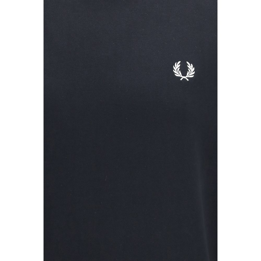 Fred Perry Perry Men's Regular Fit Crew Neck Cotton Sweatshirt - Black Signature Striped