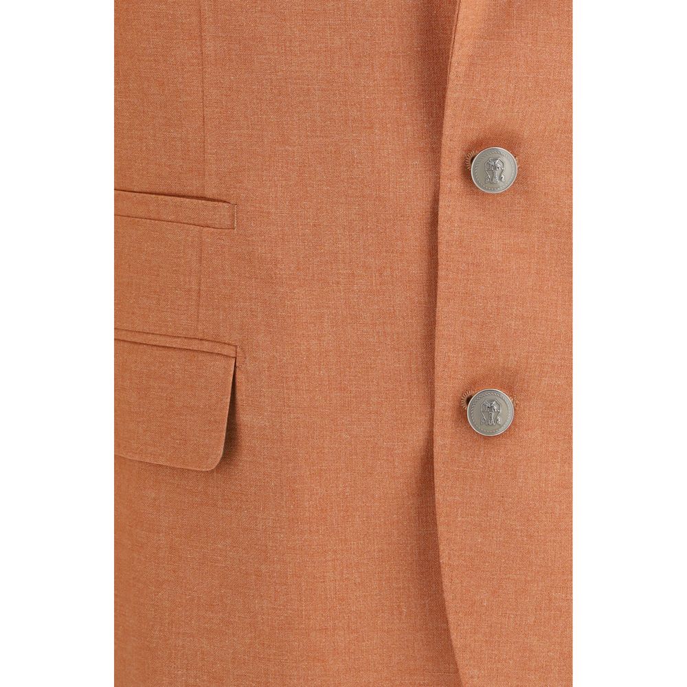 Brunello Cucinelli Orange Wool Oves Aries Blazer