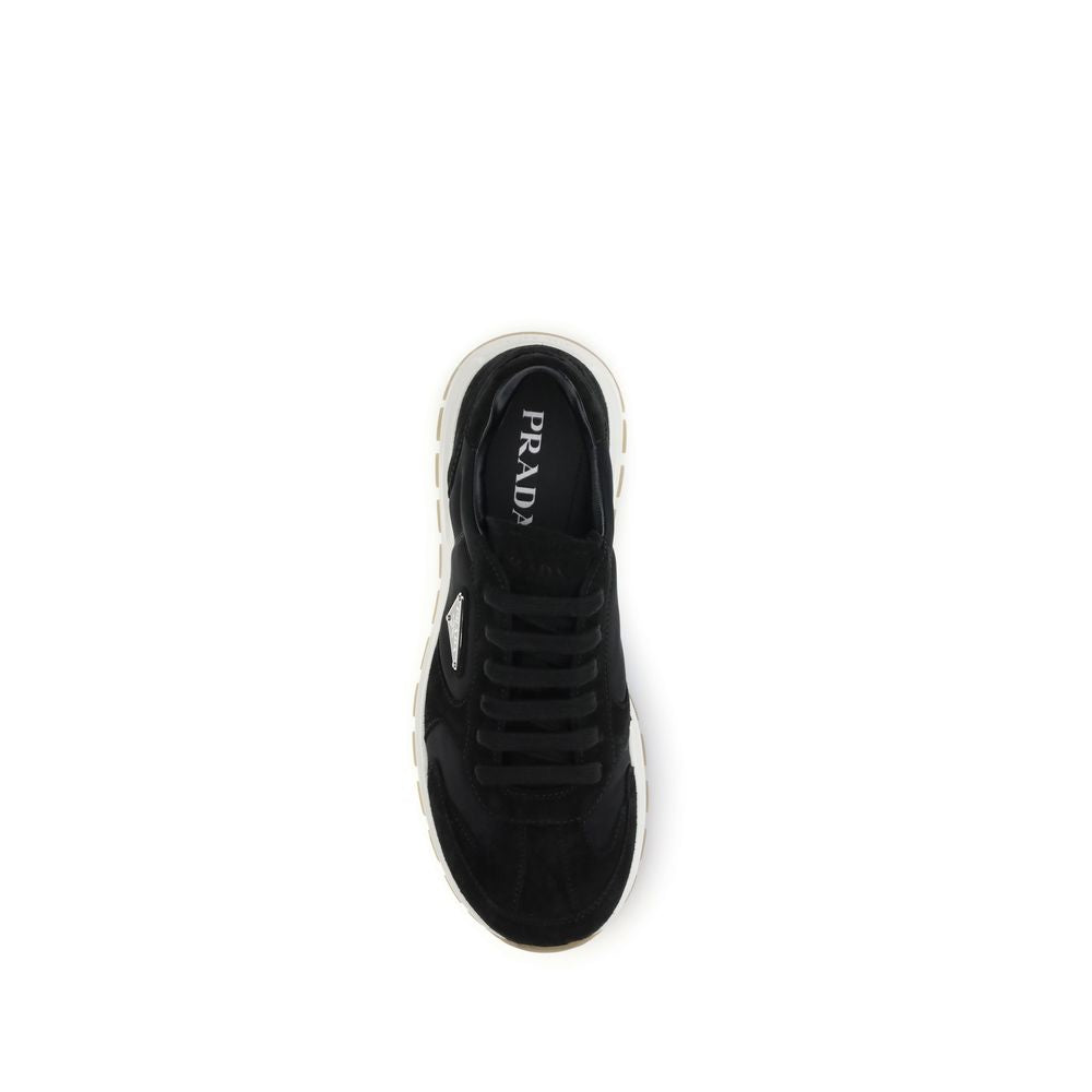 Athletic Sneakers by Prada for men in nylon polyamide leather black showcases an impeccable silhouette, defined by an impeccable athletic style design that perfectly captures the essence of the Men's Athletic Nylon Polyamide Leather Sneakers.