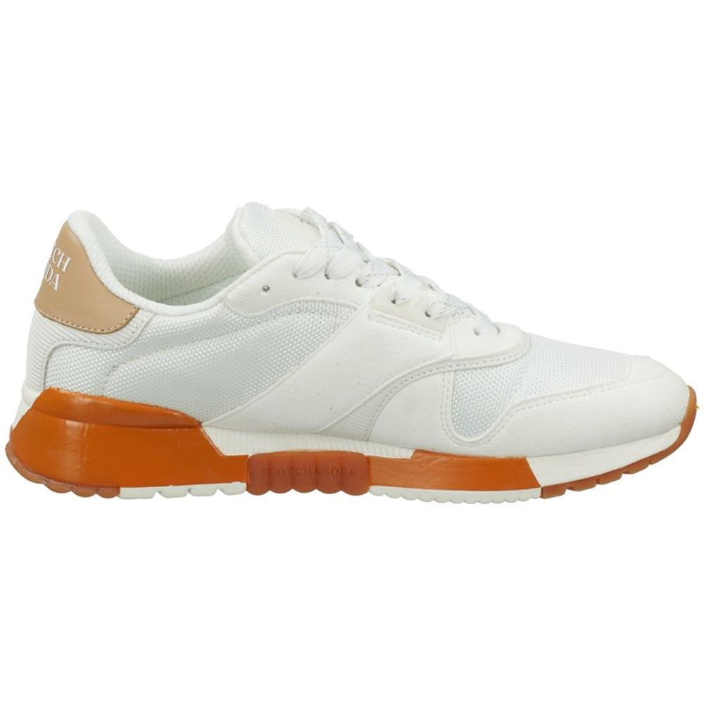 Scotch & Soda Women's Athletic Synthetic Suede Leather Sneakers - White