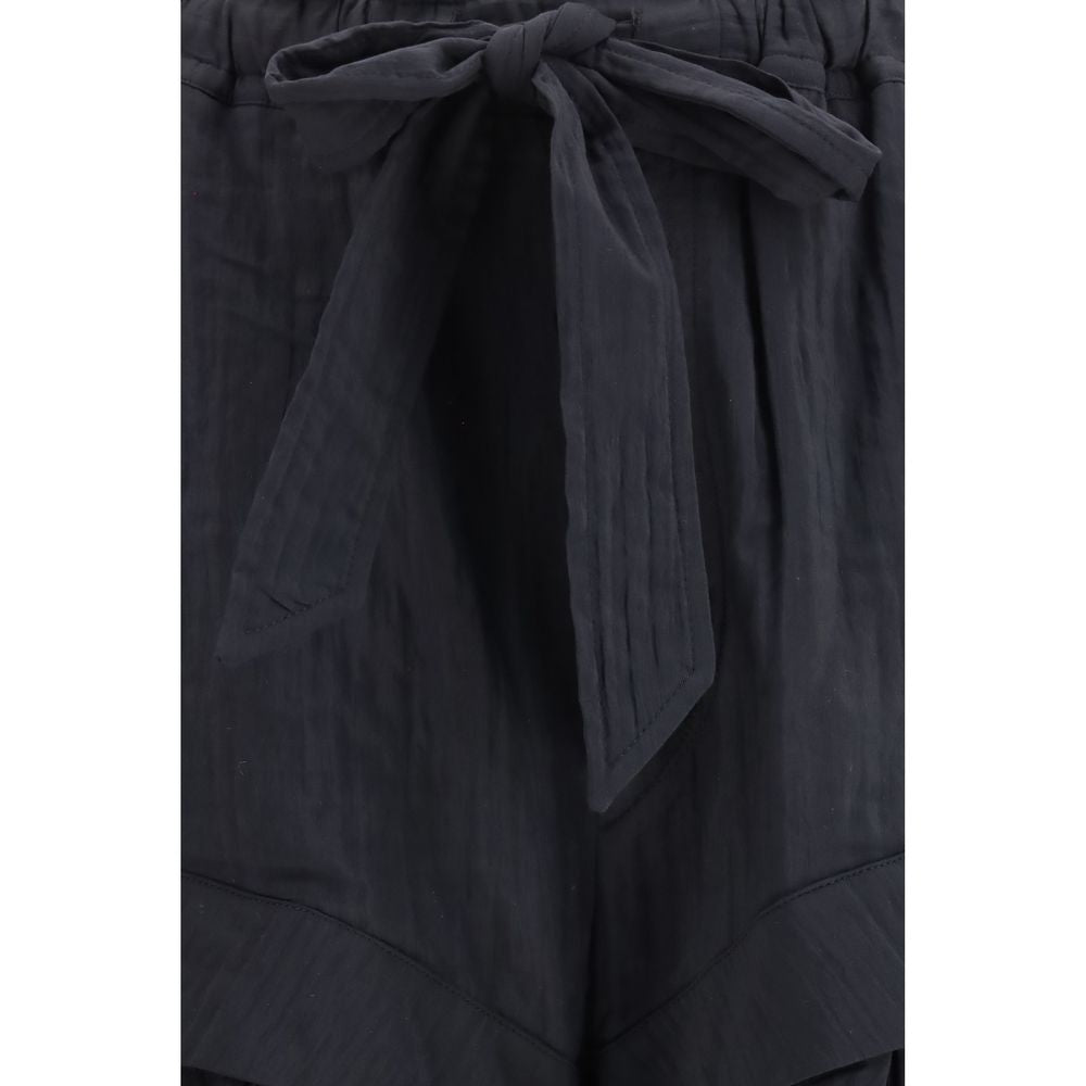 Isabel Marant Étoile Women's Straight Relaxed Fit Regular Polyamide Viscose & Cotton Cargo Shorts - Black Toile