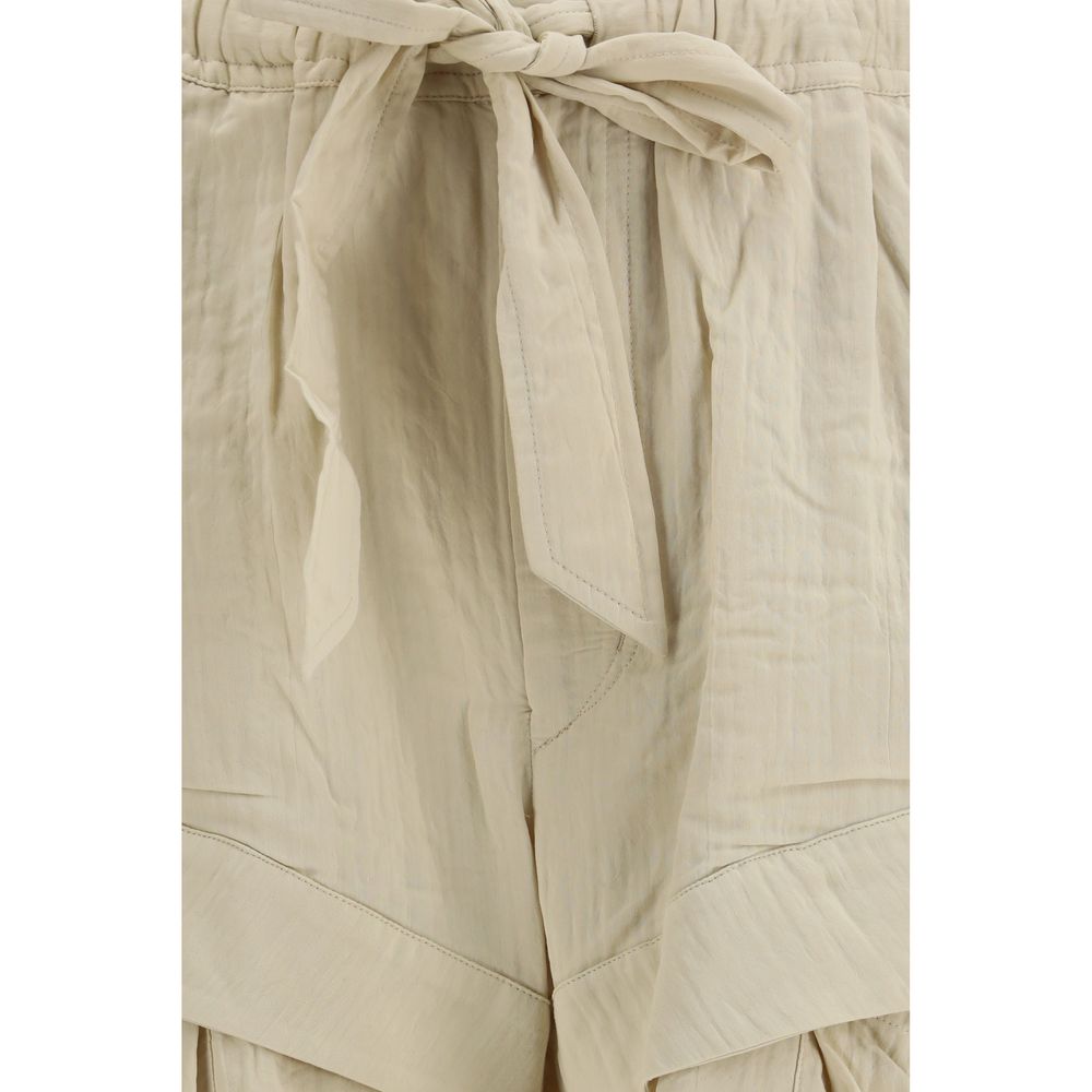 Marant Etoile Beige Viscose Cargo Shorts