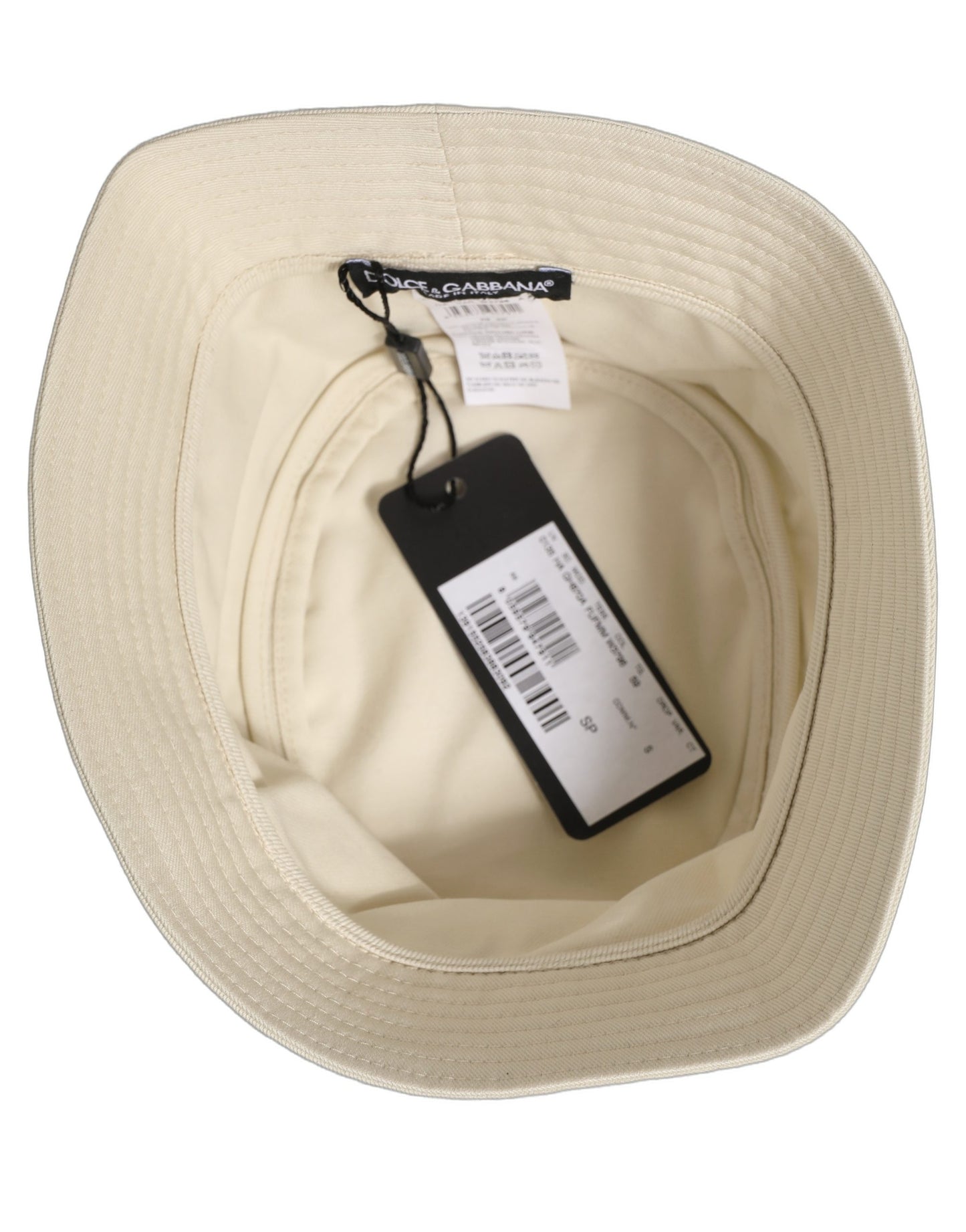 Dolce & Gabbana Men White Cotton Fisherman Bucket Hat